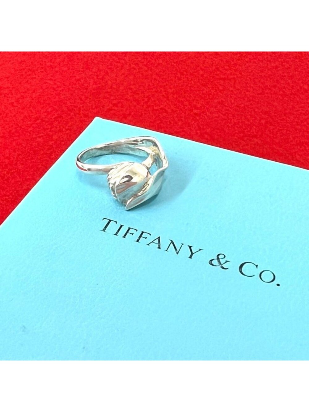 Tiffany & Co Vintage Tulip Ring 925 Sterling Silver
